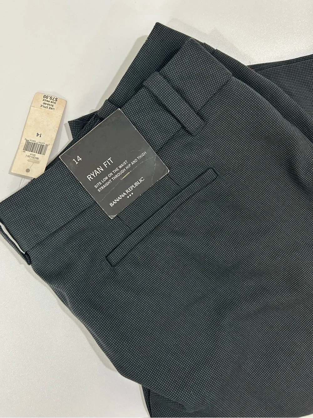 Banana Republic Ryan Fit Dress Pants, Low Waist Black Slacks, Size 14